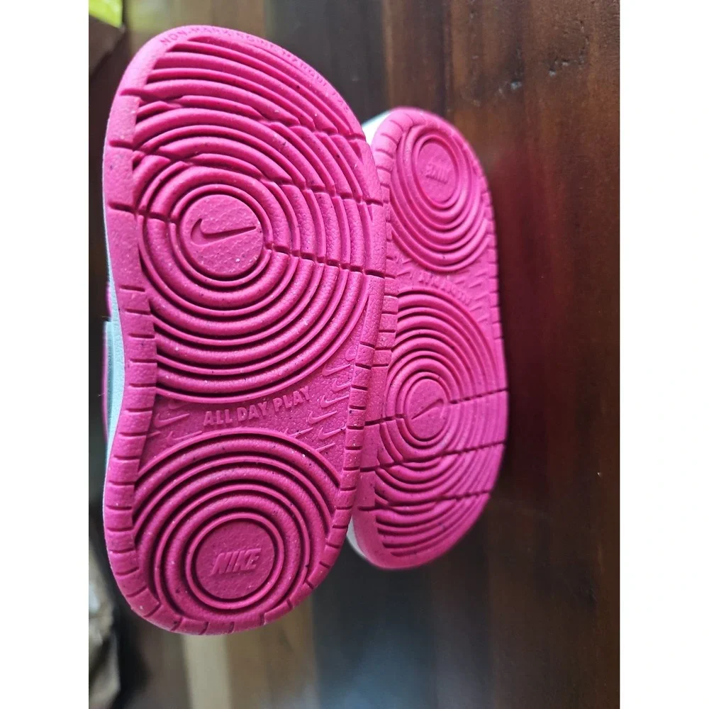 Nike Court Borough Low Recraft Toddler Shoes White Laser Fuchsia Pink Size 5C